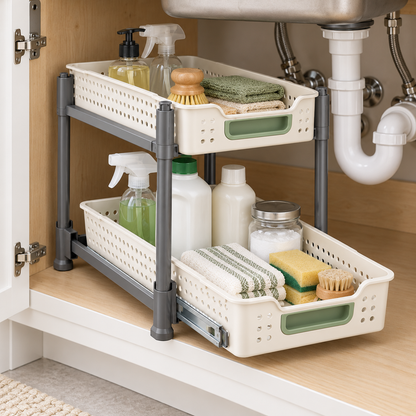 Rise Slide-Out Under-Sink Organizer — in-use view