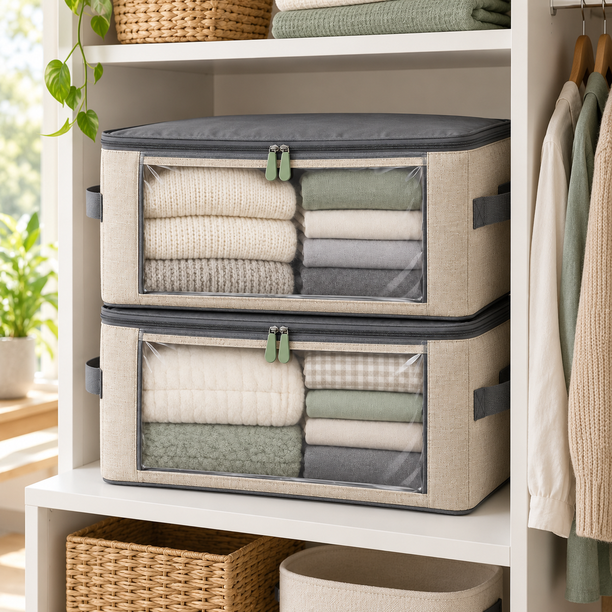 Stack Window Storage Bag Set — in-use view